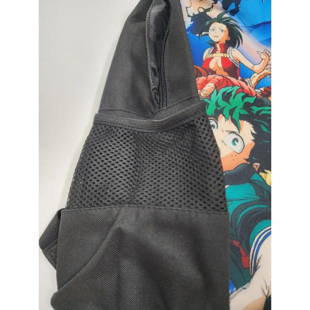 My Hero Academia Backpack Deku All Might Anime School Bag Black Graphic Print